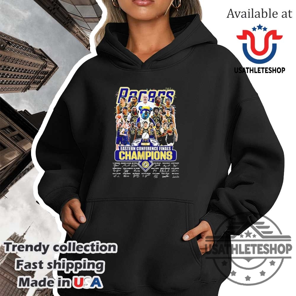 Indiana Pacers 20242025 Eastern Conference Finals Champions Signatures Shirt 4 Indiana Pacers 2024-2025 Eastern Conference Finals Champions signatures shirt