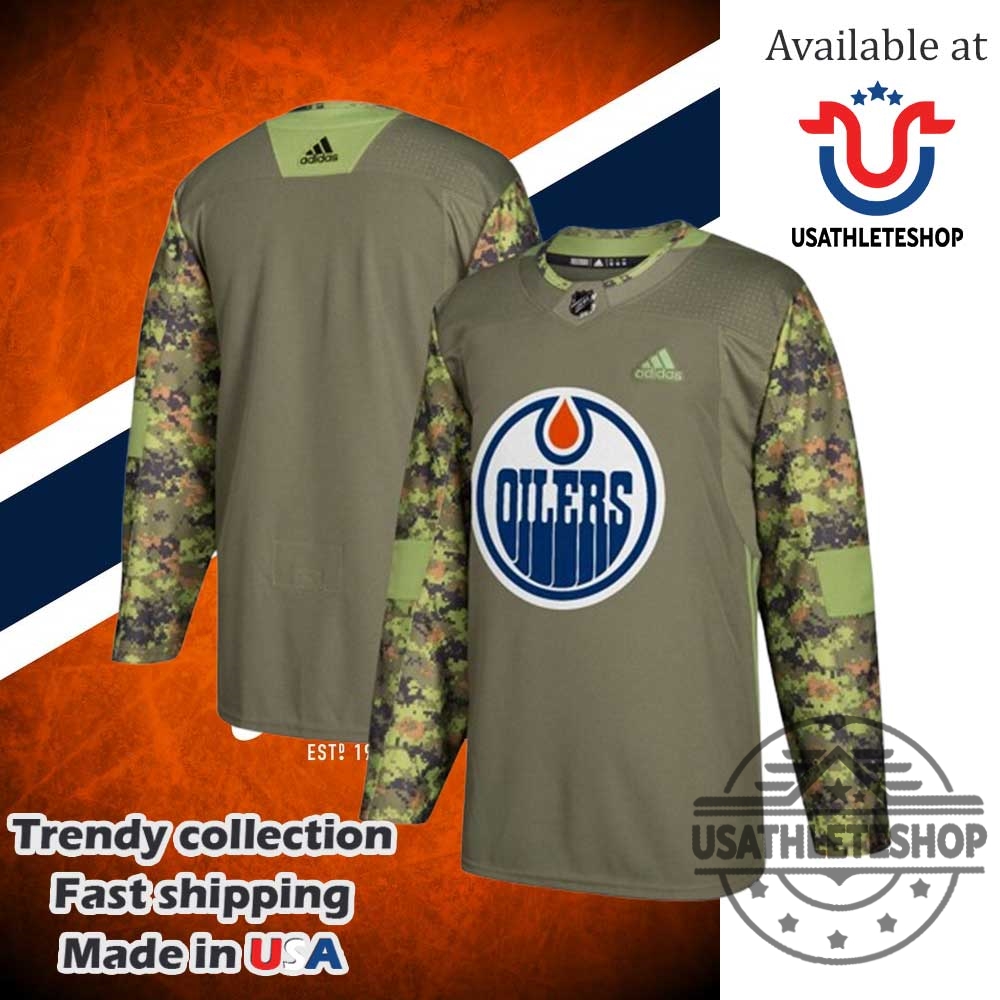 Adidas Camo Edmonton Oilers Authentic Practice Hockey Jersey
