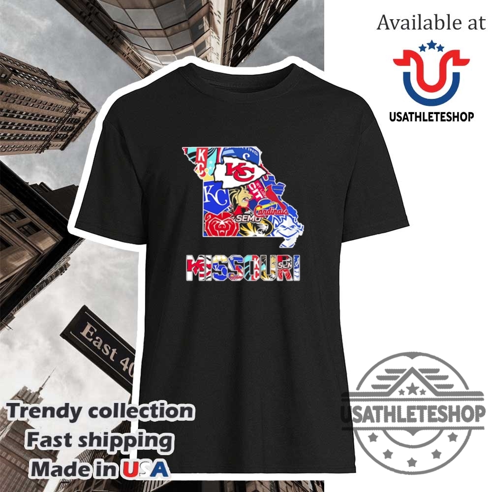 Missouri Map Sports Logo Teams Shirt