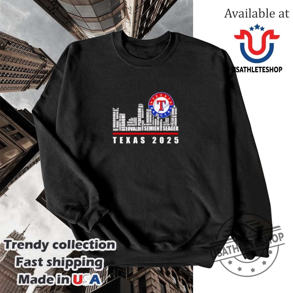 Skyline Name Texas Rangers 2025 Shirt 5 Skyline name Texas Rangers 2025 shirt