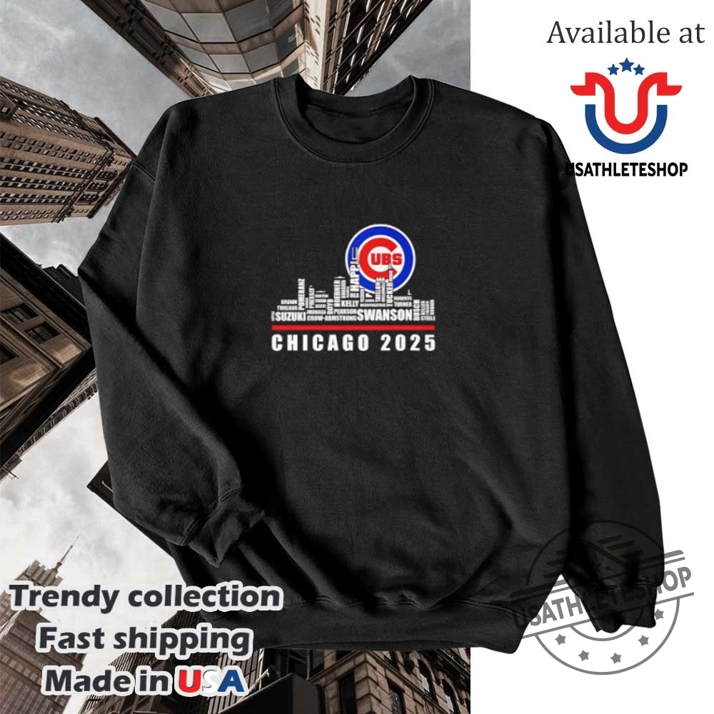 Skyline Name Chicago Cubs 2025 Shirt 5 Skyline name Chicago Cubs 2025 shirt
