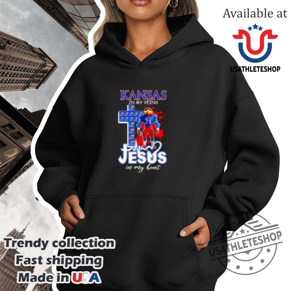 Kansas In My Veins Jesus In My Heart Mascot Shirt 4 Kansas in my veins Jesus in my heart mascot shirt