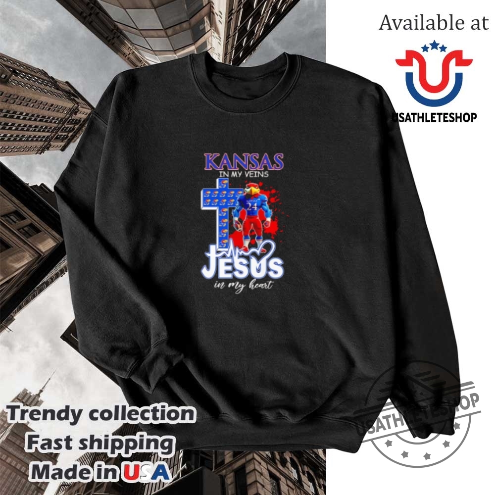 Kansas In My Veins Jesus In My Heart Mascot Shirt 5 Kansas in my veins Jesus in my heart mascot shirt
