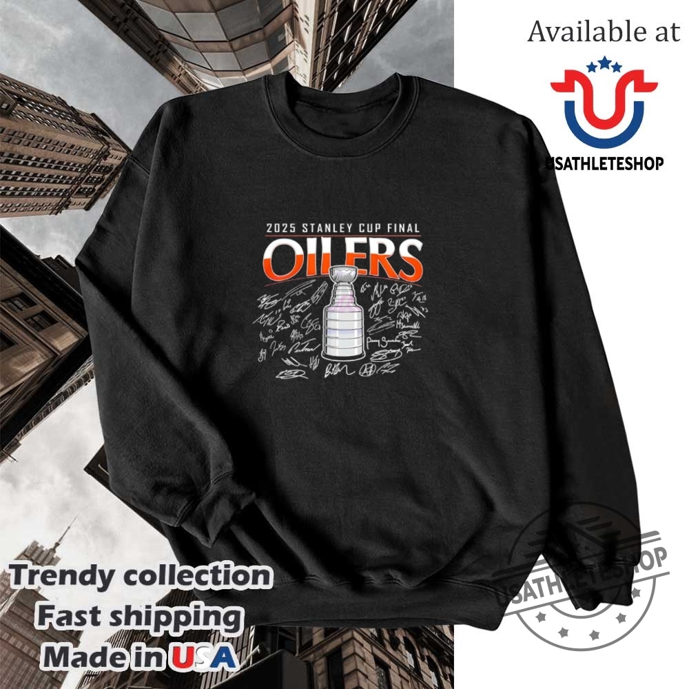 Edmonton Oilers Stanley Cup Final 2025 Champions Signatures Shirt 5 Edmonton Oilers Stanley Cup Final 2025 Champions signatures shirt