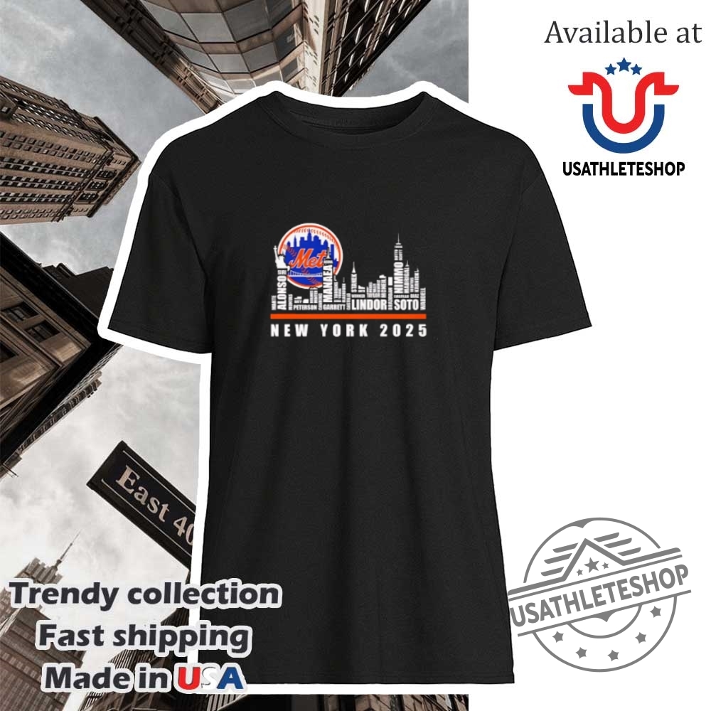 "Top 5 Custom Sports Shoes and Shirts for 2025 Fans" 25 Skyline Name New York Mets 2025 Shirt