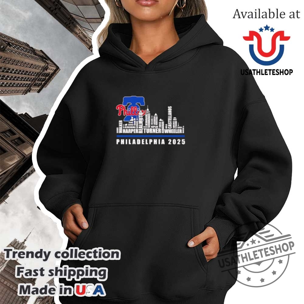 Skyline Name Philadelphia Phillies 2025 Shirt 4 Skyline name Philadelphia Phillies 2025 shirt