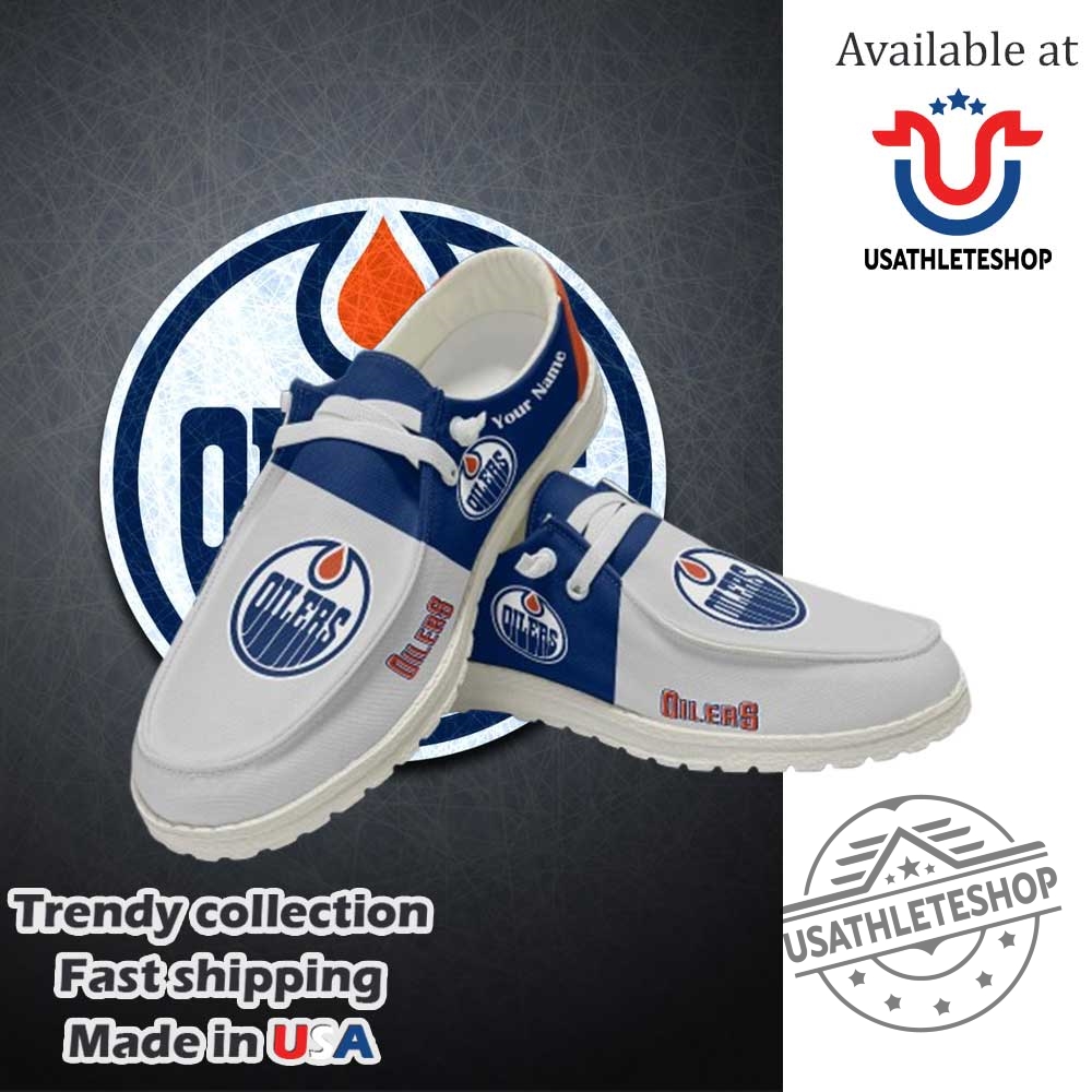 "Top 5 Custom Sports Shoes and Shirts for 2025 Fans" 35 Usathleteshop Nhl Edmonton Oilers Custom Name Hey Dude Shoes