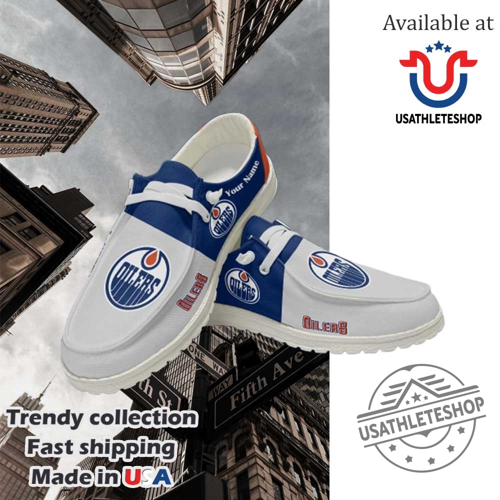 Usathleteshop Nhl Edmonton Oilers Custom Name Hey Dude Shoes 3 Usathleteshop NHL Edmonton Oilers – Custom Name Hey Dude Shoes