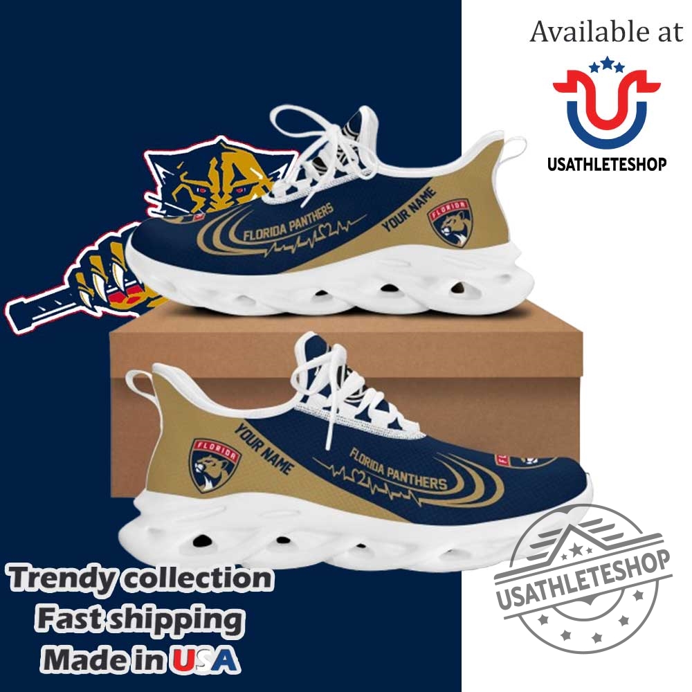 "Top 5 Custom Sports Shoes and Shirts for 2025 Fans" 37 Usathleteshop Florida Panthers Nhl Personalized Max Soul Shoes Sneakers White Sole