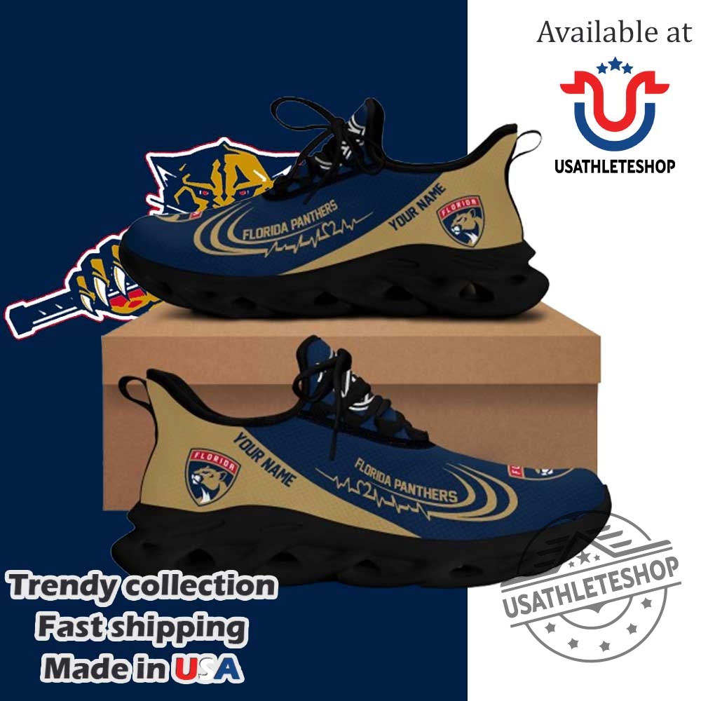 "Top 5 Custom Sports Shoes and Shirts for 2025 Fans" 38 Usathleteshop Florida Panthers Nhl Personalized Max Soul Shoes Sneakers Black Sole