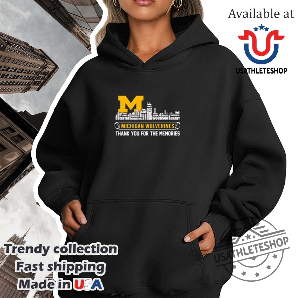 Skyline Name Michigan Wolverines Thank You For The Memories Shirt 4 Skyline name Michigan Wolverines thank you for the memories shirt