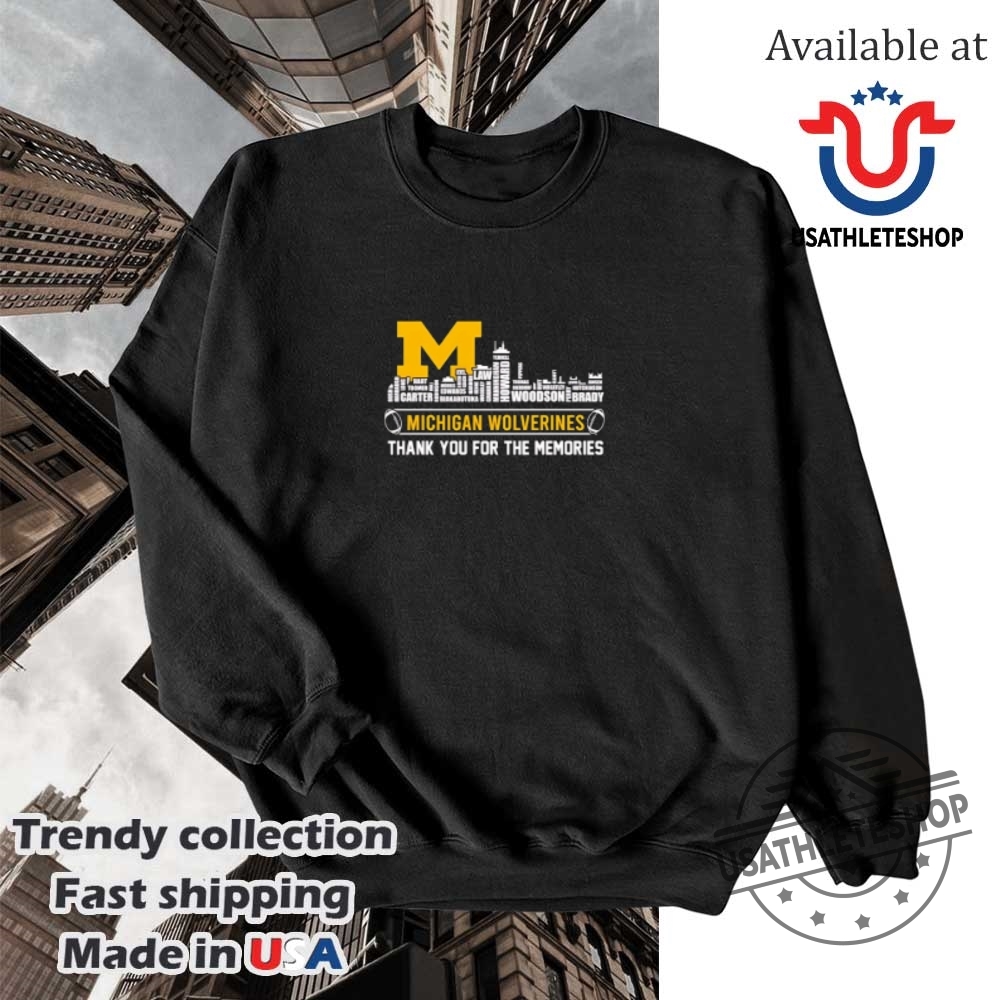 Skyline Name Michigan Wolverines Thank You For The Memories Shirt 5 Skyline name Michigan Wolverines thank you for the memories shirt