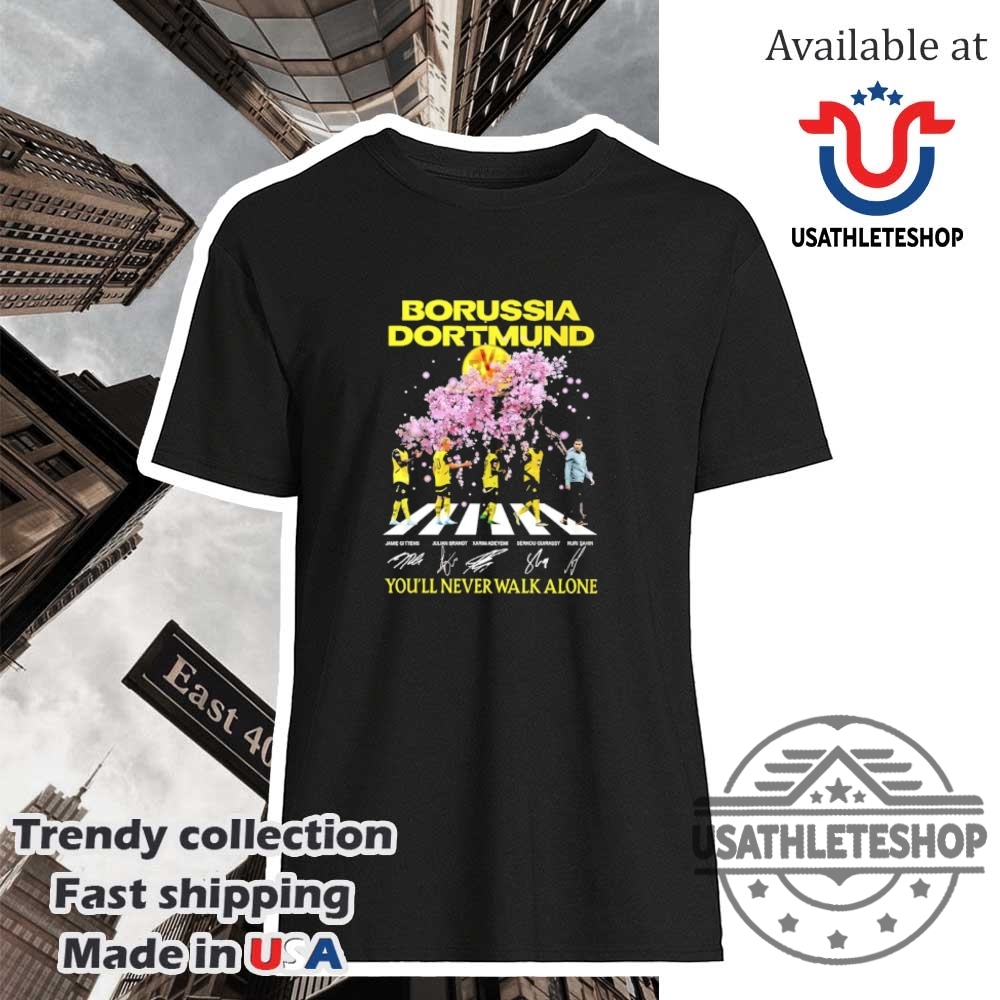 "Top Sports Apparel: Caps and Shirts for Football and Baseball Fans" 21 Borussia Dortmund Abbey Road Youll Never Walk Alone Signature Shirt