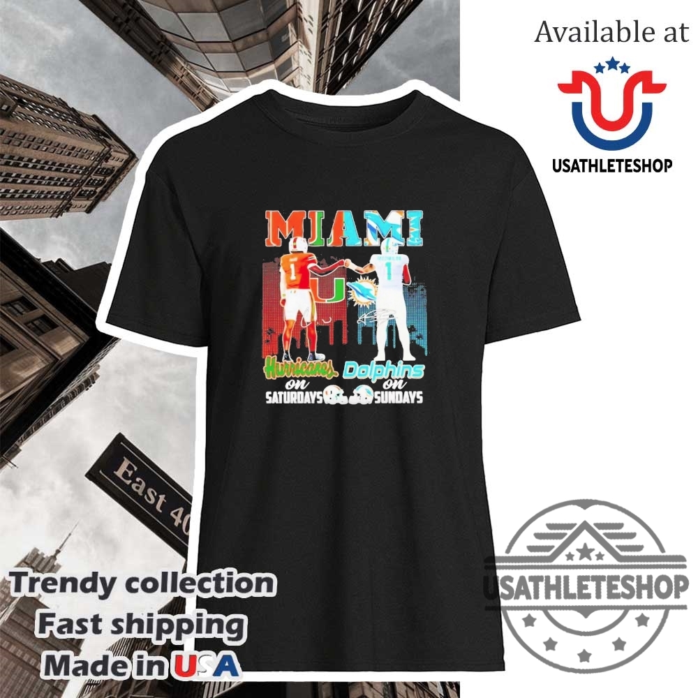Miami Hurricanes On Saturdays X Miami Dolphins On Sundays Signature Shirt