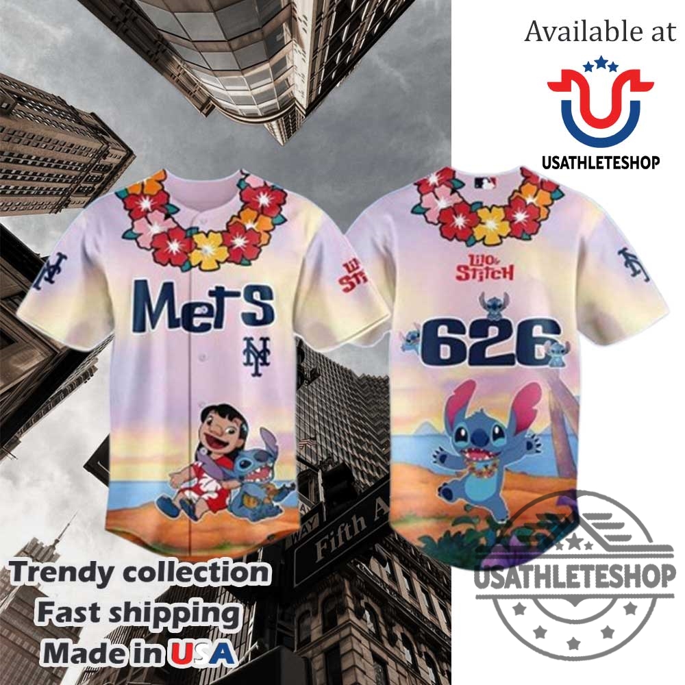 "Top Sports Apparel: Caps and Shirts for Football and Baseball Fans" 29 New York Mets Mlb X Lilo Stitch Baseball Jersey