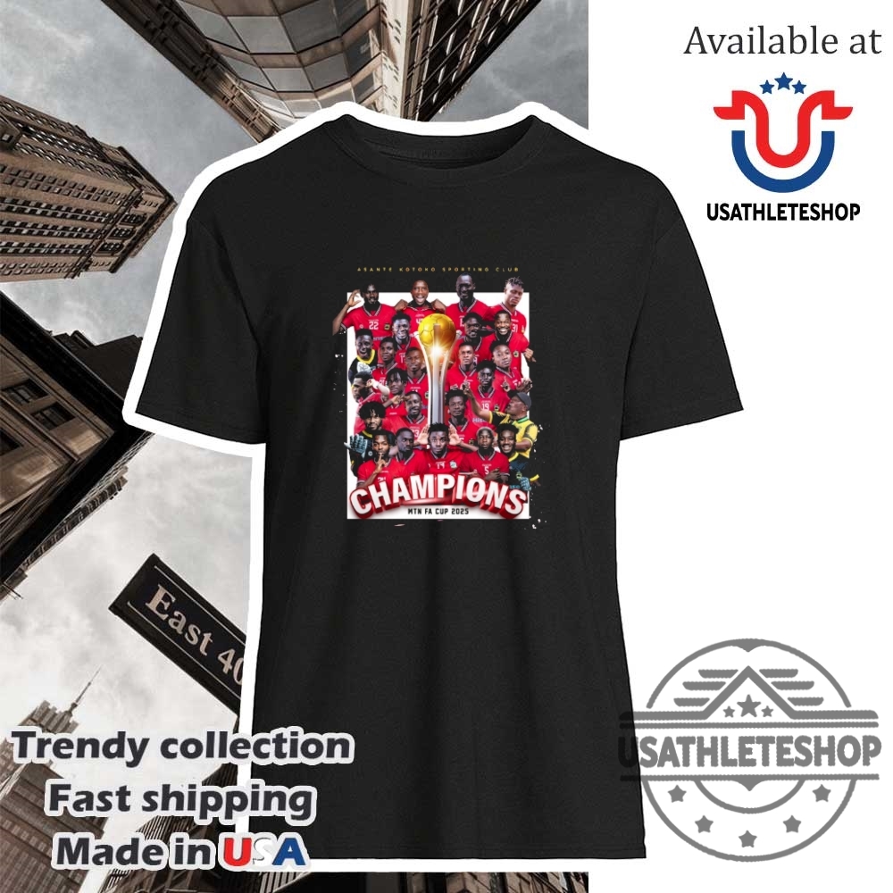 "Top Sports Apparel: Caps and Shirts for Football and Baseball Fans" 33 Asante Kotoko Champions 2025 10Th Mtn Fa Cup Title Shirt
