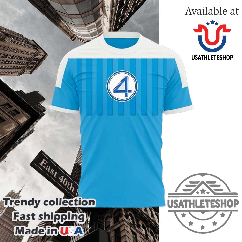 Fantastic Four Blue And White 2025 Shirt 4 Fantastic Four Blue and White 2025 Shirt