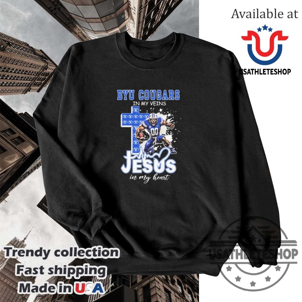 Byu Cougars In My Veins Jesus In My Heart Shirt 5 BYU Cougars In My Veins Jesus In My Heart Shirt