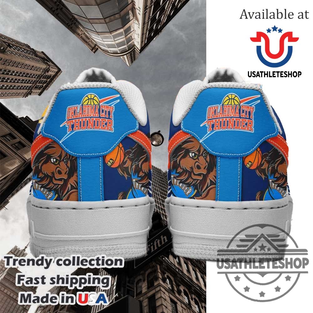 Oklahoma City Thunder Nba Thunder Up Air Force 1 Sneaker 5 Oklahoma City Thunder NBA “Thunder Up” Air Force 1 Sneaker