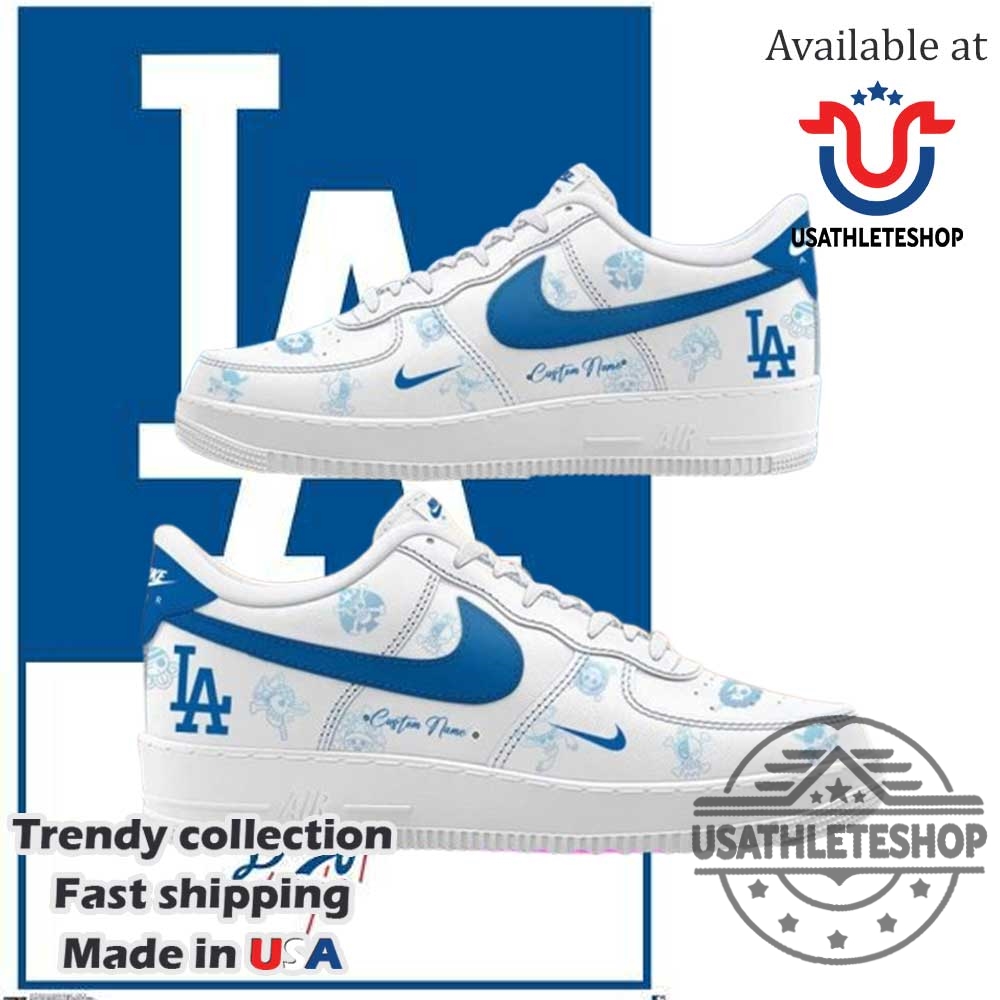 Limited Los Angeles Dodgers X One Piece Nike Air Force 1 Shoes