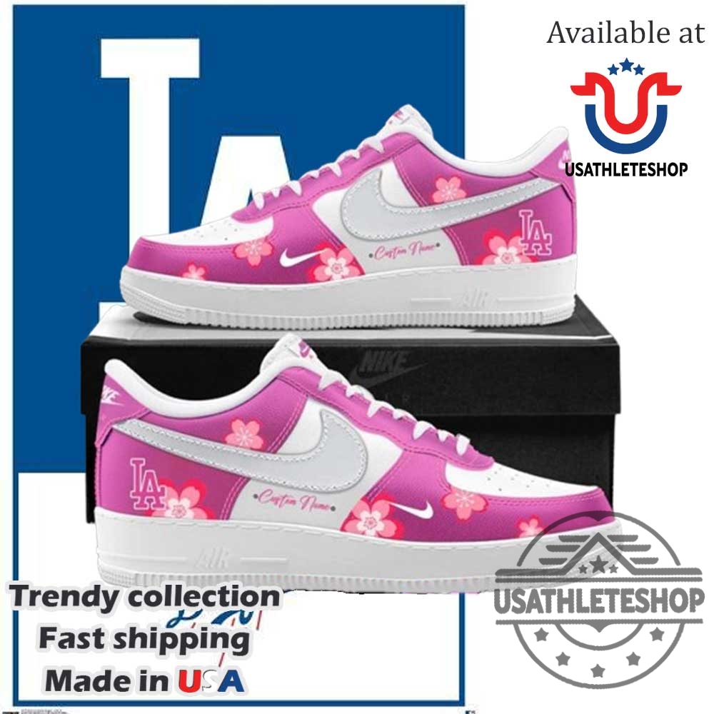 Cute Los Angeles Dodgers X Hello Kitty Nike Air Force 1 Shoes