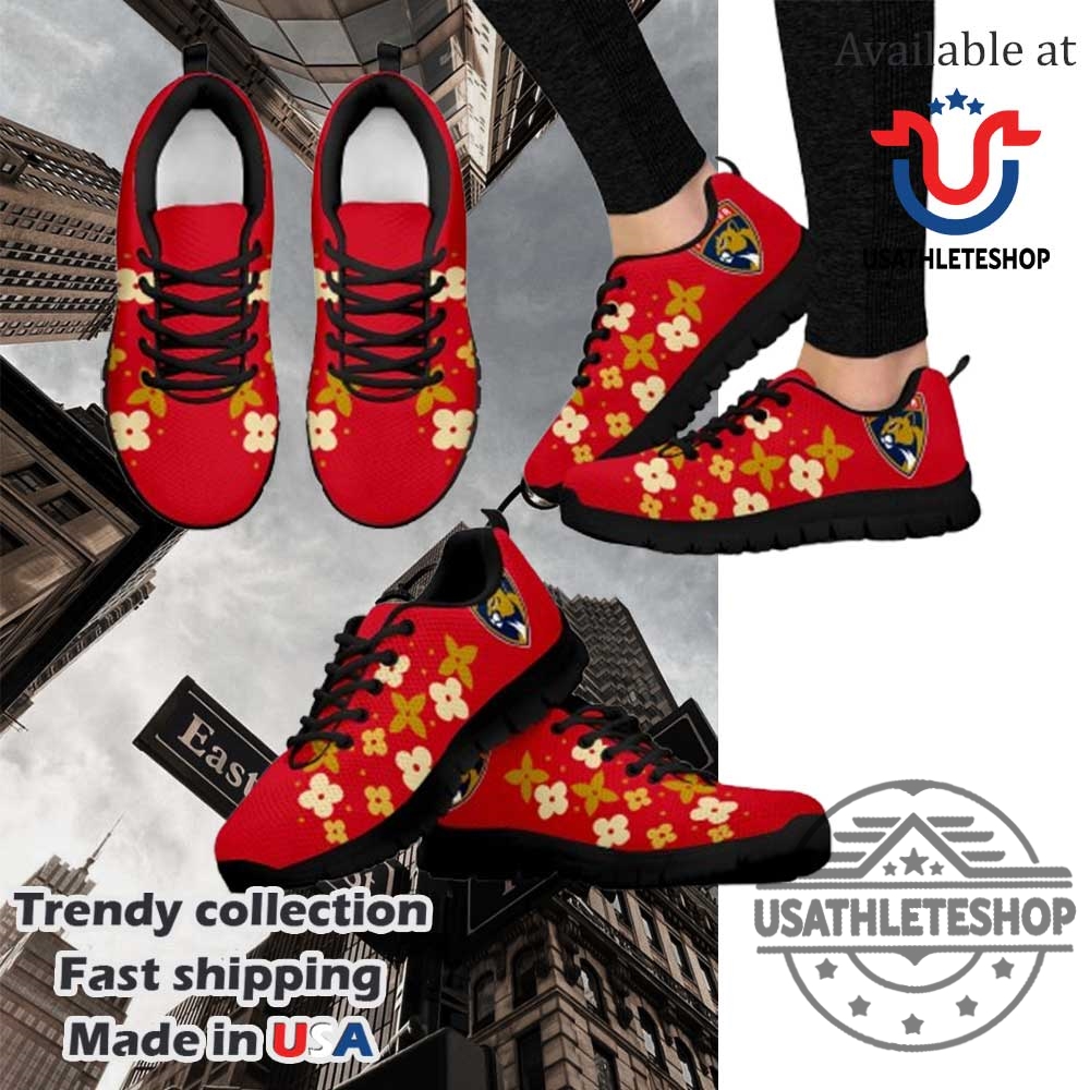 Flowers Pattern Florida Panthers Nhl Sneakers 6 Flowers Pattern Florida Panthers NHL Sneakers