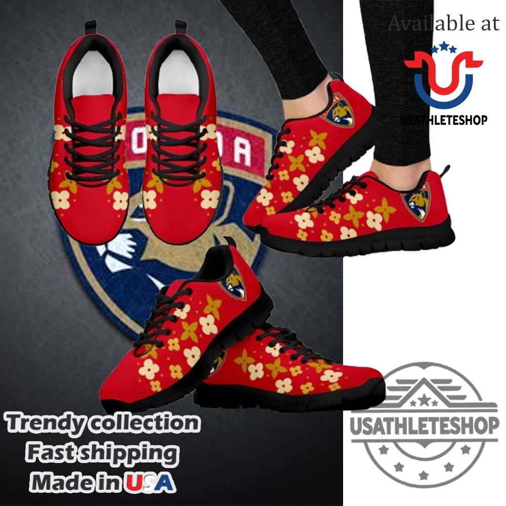Flowers Pattern Florida Panthers Nhl Sneakers 7 Flowers Pattern Florida Panthers NHL Sneakers