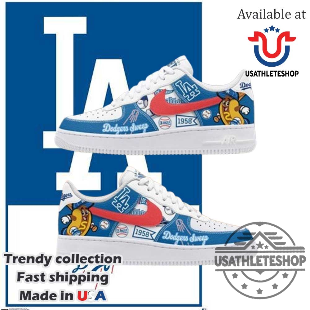 Los Angeles Dodgers Sweep Hot Dogs Nike Air Force 1 Shoes