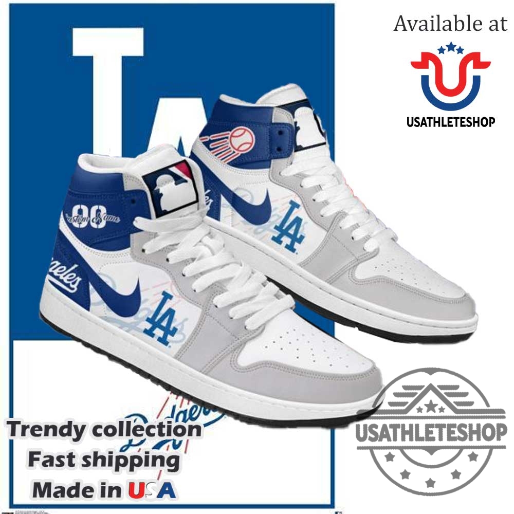 Personalized Los Angeles Dodgers Mlb Air Jordan 1 Hightop