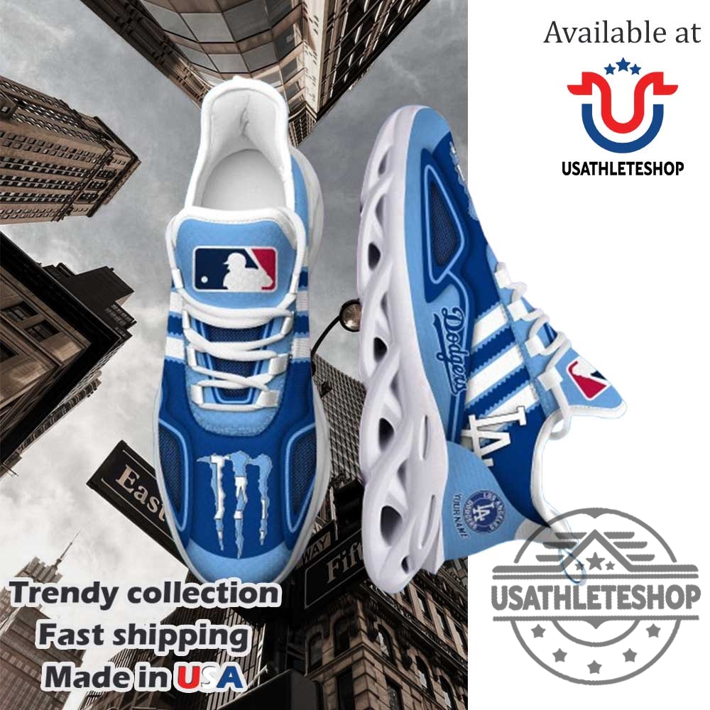 Los Angeles Dodgers Max Soul Shoes Black White Sole 6 Los Angeles Dodgers Max Soul Shoes Black White Sole