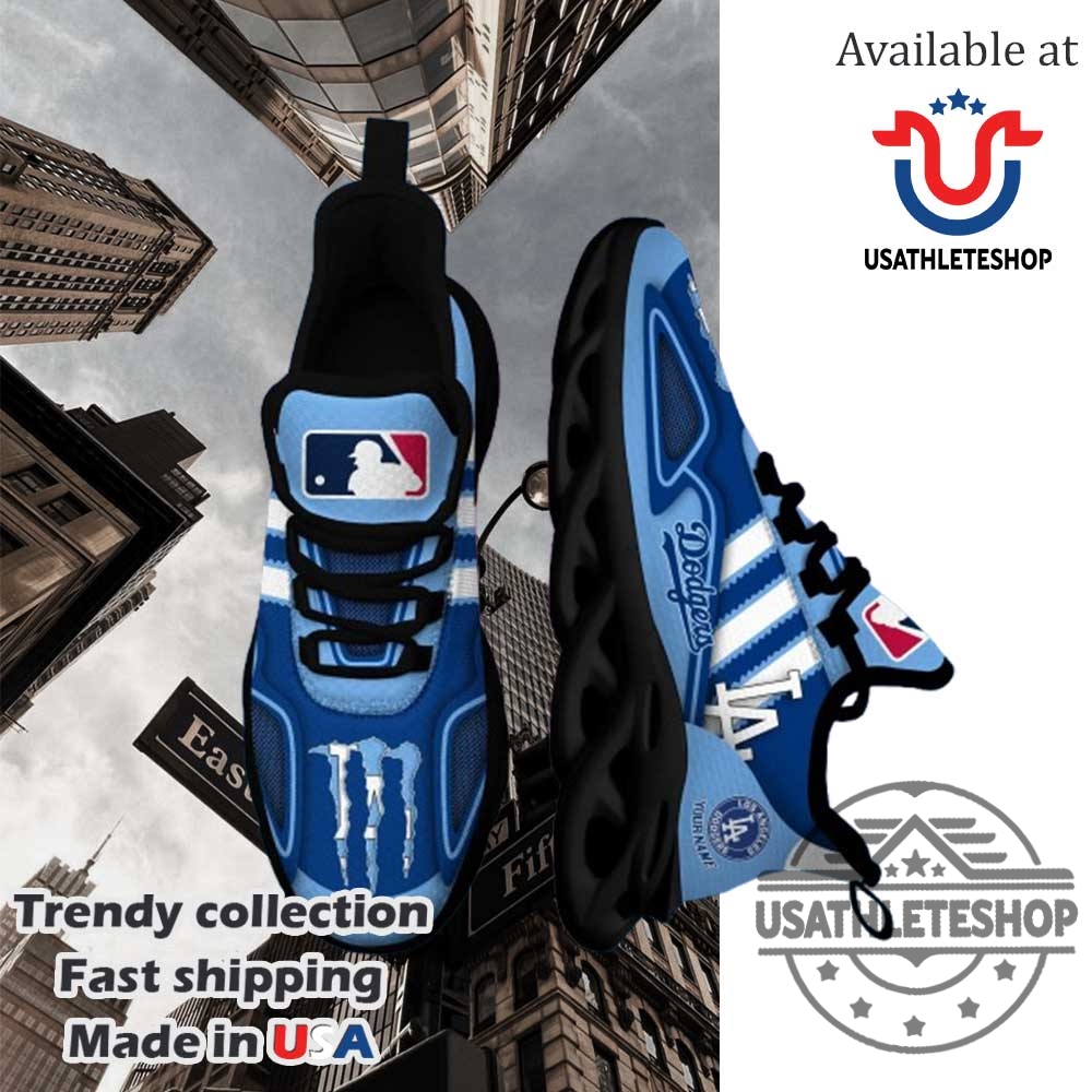 Los Angeles Dodgers Max Soul Shoes Black White Sole 7 Los Angeles Dodgers Max Soul Shoes Black White Sole