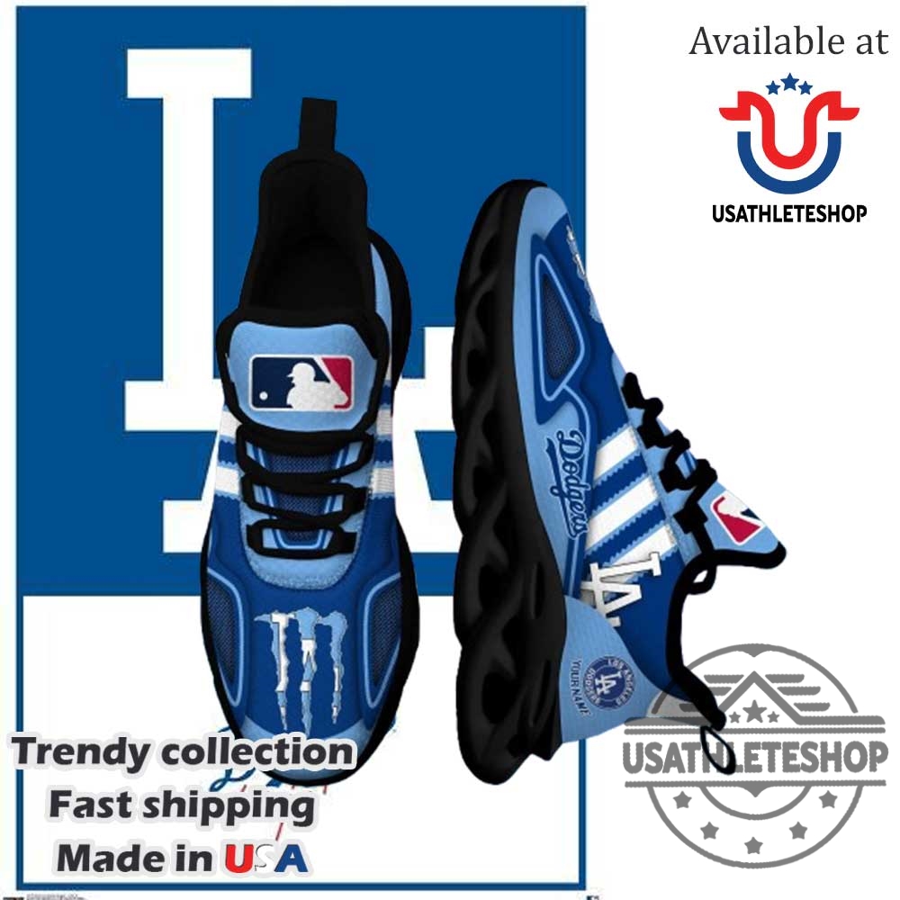 Los Angeles Dodgers Max Soul Shoes Black White Sole 8 Los Angeles Dodgers Max Soul Shoes Black White Sole