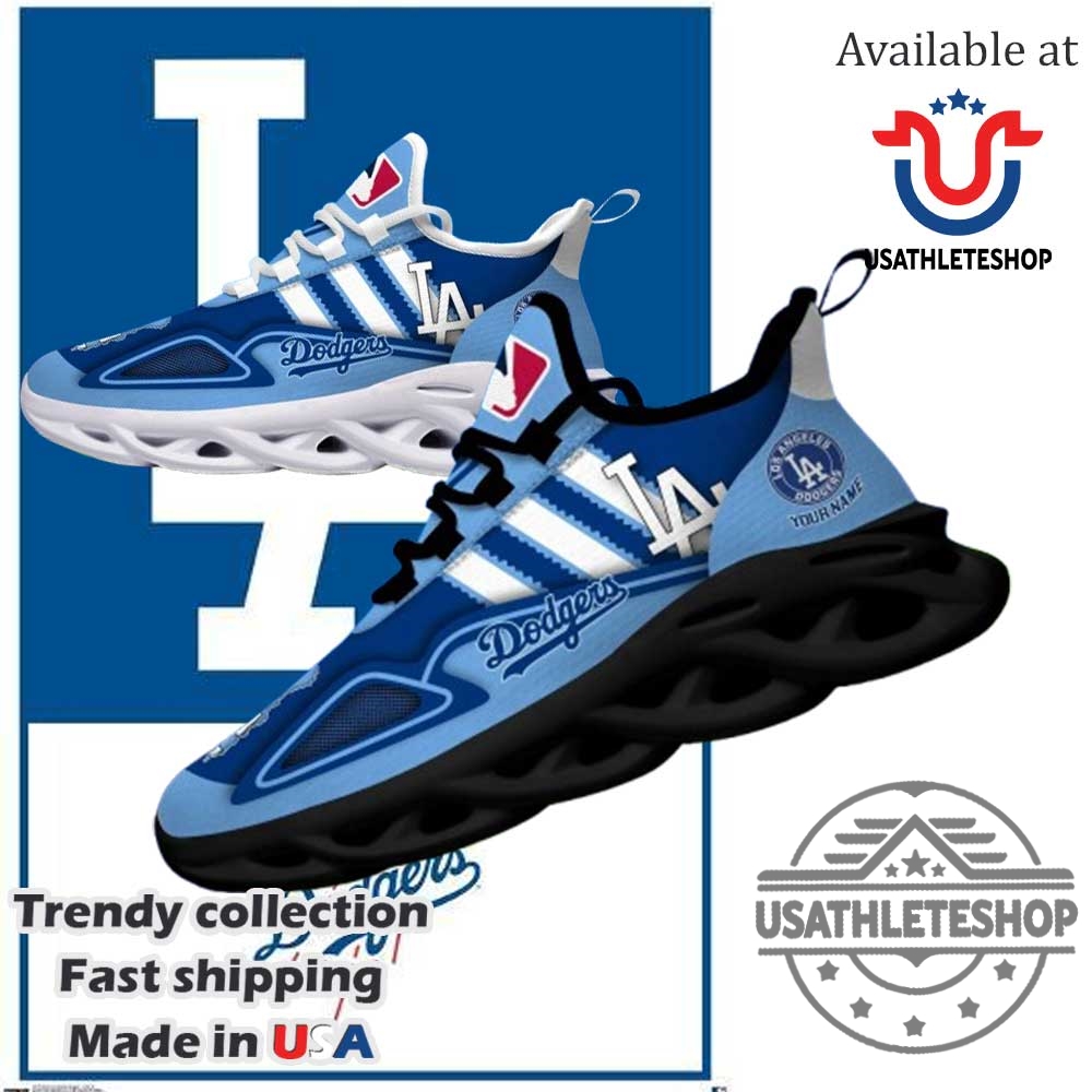 Los Angeles Dodgers Max Soul Shoes Black White Sole 9 Los Angeles Dodgers Max Soul Shoes Black White Sole
