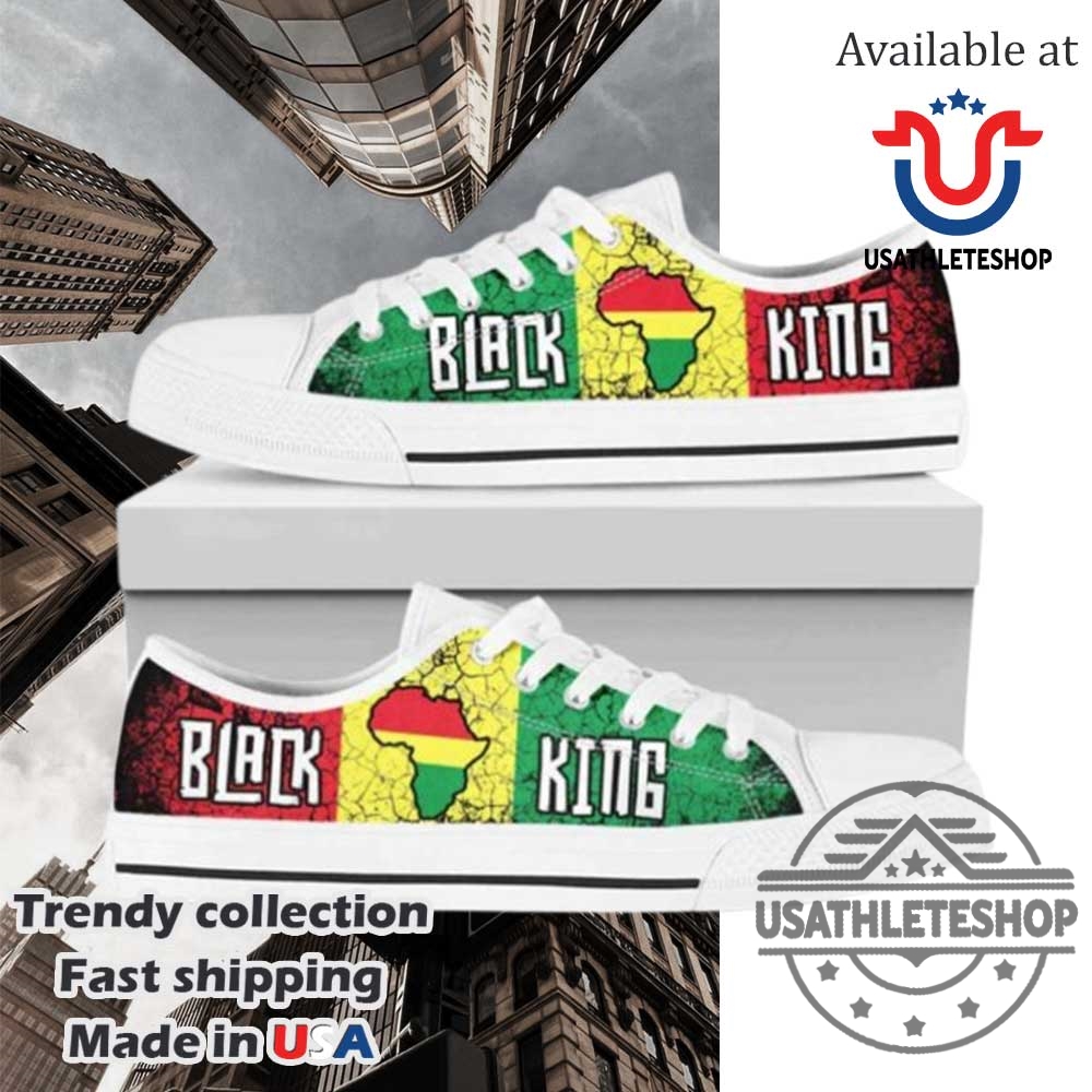 African American Flag Black King Juneteenth Shoes