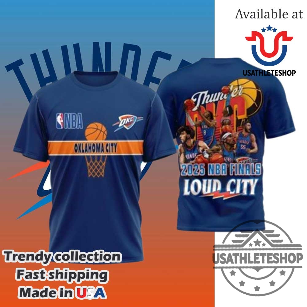 "Top Air Jordan Sneakers and Unique Sports Apparel for Fans" 12 Oklahoma City Thunder 2025 Nba Finals Loud City All Over Print Tshirt