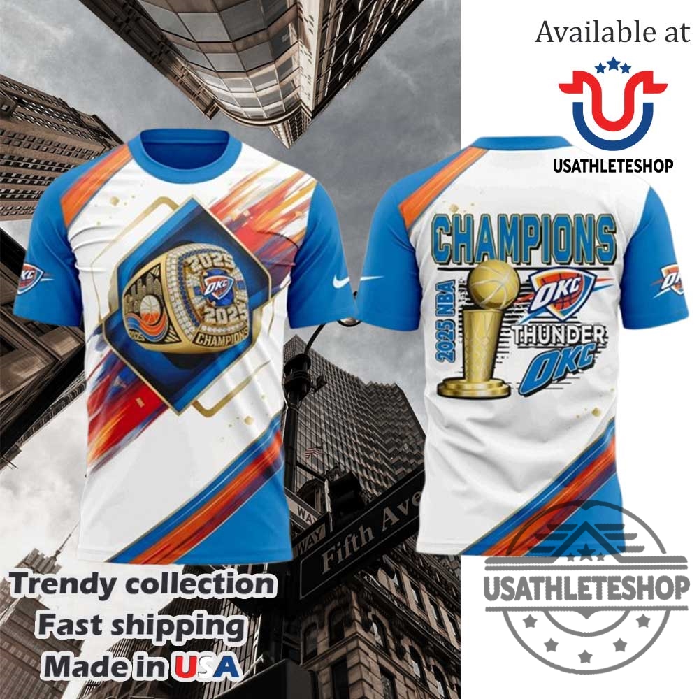"Top Air Jordan Sneakers and Unique Sports Apparel for Fans" 15 Exclusive Versio Okc Thunder Nba Champions 2025 All Over Print Tshirt