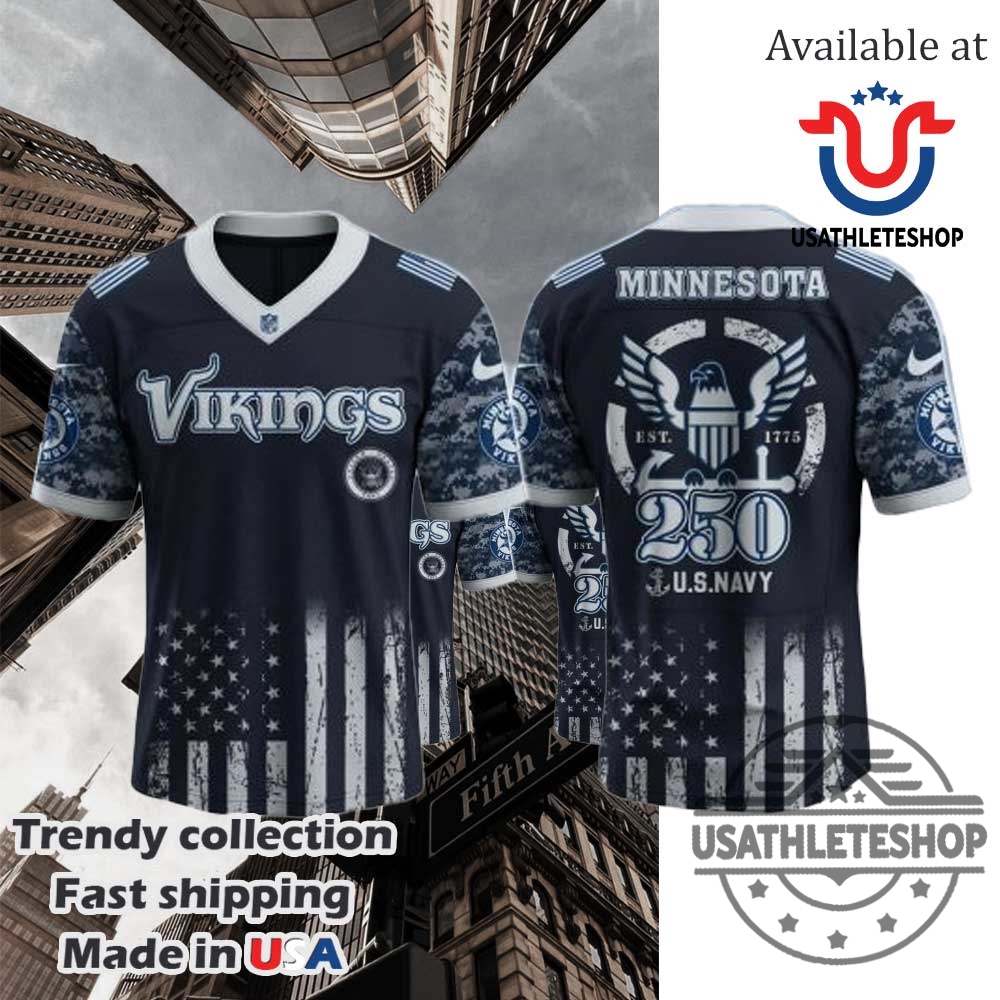 "Top Air Jordan Sneakers and Unique Sports Apparel for Fans" 29 Minnesota Vikings Nfl X U.S. Navy 250Th Anniversary Jersey Commemorative Edition