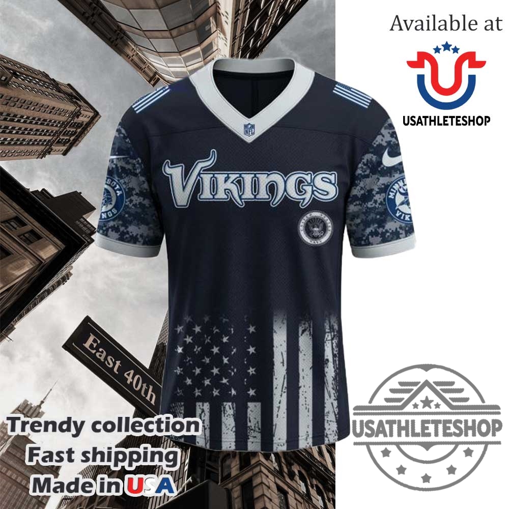 Minnesota Vikings Nfl X U.S. Navy 250Th Anniversary Jersey Commemorative Edition 4 Minnesota Vikings NFL x U.S. Navy 250th Anniversary Jersey - Commemorative Edition
