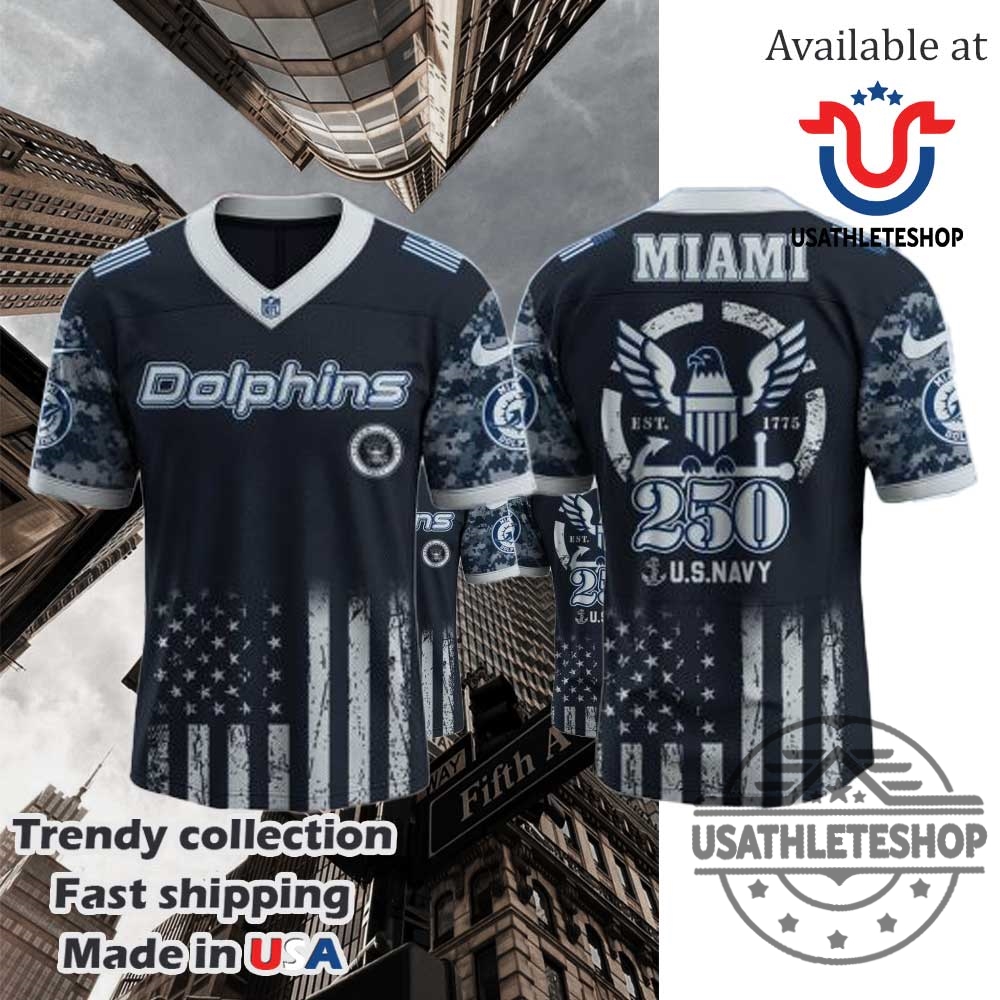 "Top Air Jordan Sneakers and Unique Sports Apparel for Fans" 32 Miami Dolphins Nfl X U.S. Navy 250Th Anniversary Jersey Commemorative Collection