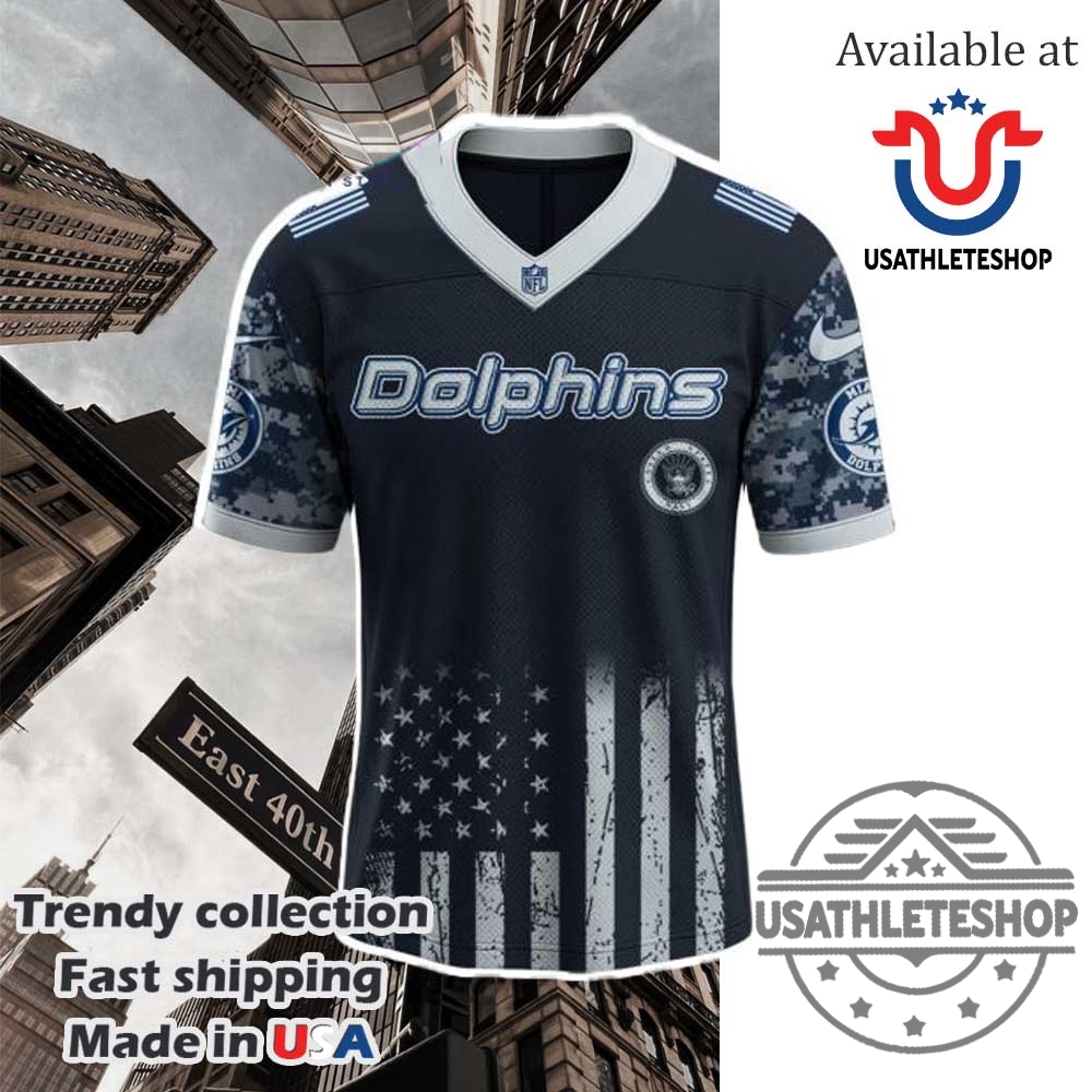 Miami Dolphins Nfl X U.S. Navy 250Th Anniversary Jersey Commemorative Collection 3 Miami Dolphins NFL x U.S. Navy 250th Anniversary Jersey - Commemorative Collection