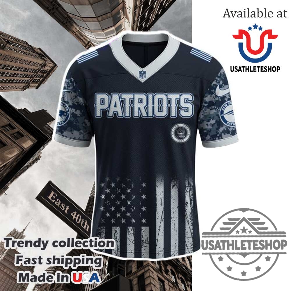 New England Patriots Nfl X U.S. Navy 250Th Anniversary Jersey Exclusive Design 4 New England Patriots NFL x U.S. Navy 250th Anniversary Jersey - Exclusive Design