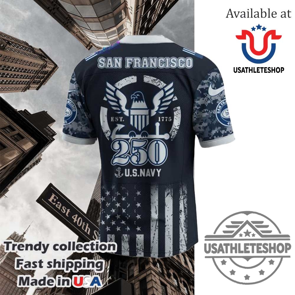 San Francisco 49Ers Nfl X U.S. Navy 250Th Anniversary Jersey Special Edition 5 San Francisco 49ers NFL x U.S. Navy 250th Anniversary Jersey - Special Edition