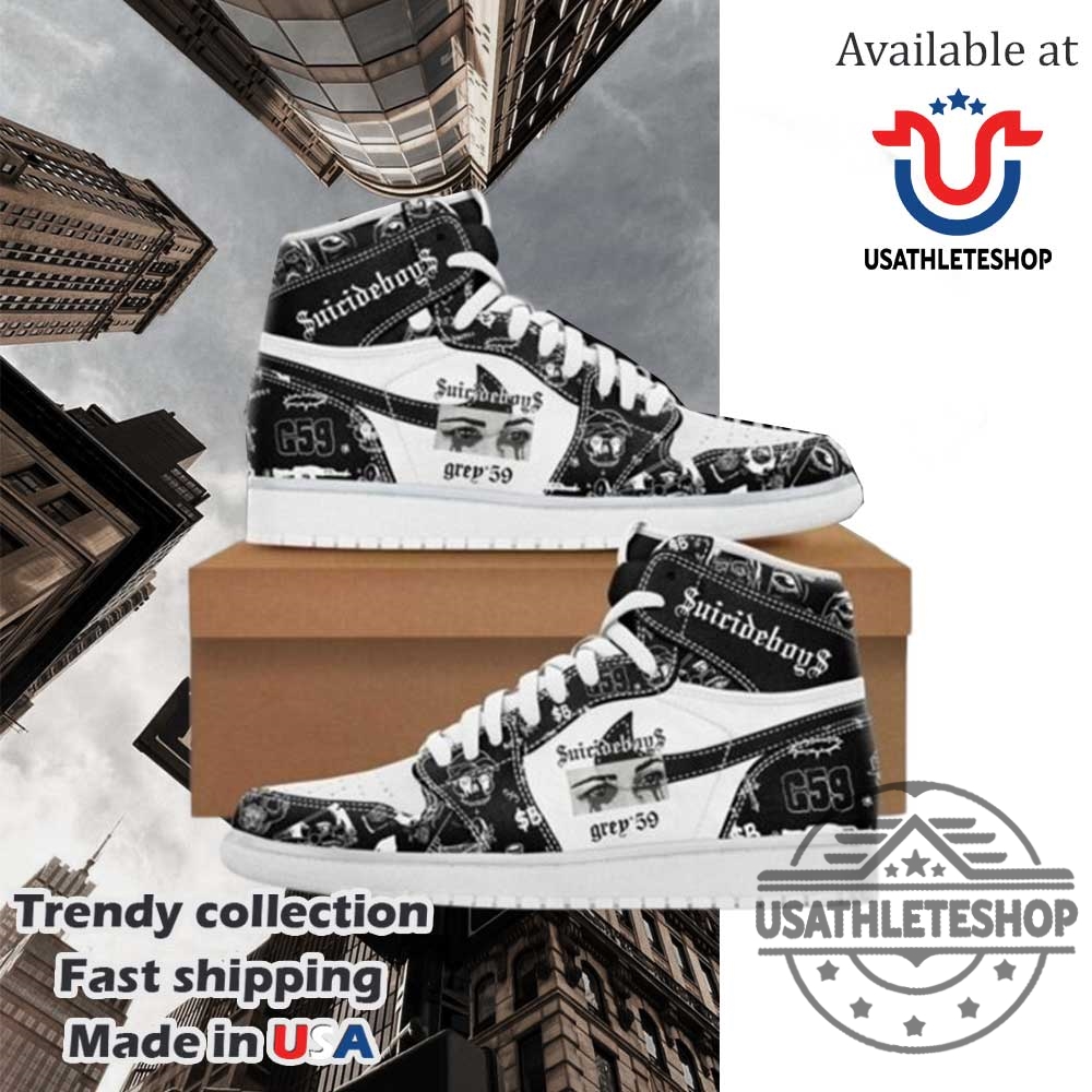 "Top Air Jordan Sneakers and Unique Sports Apparel for Fans" 37 Suicideboys American Hip Hop Duo 2024 Air Jordan 1 Hightop Shoes