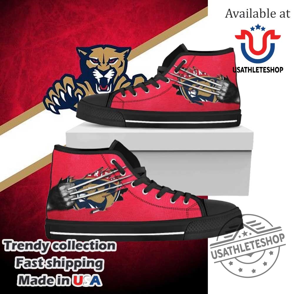 Scratch Of The Wolf Florida Panthers High Top Sneakers Bold Design