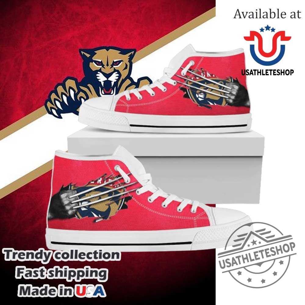 Scratch Of The Wolf Florida Panthers High Top Sneakers Bold Design 5 Scratch of the Wolf Florida Panthers High Top Sneakers - Bold Design