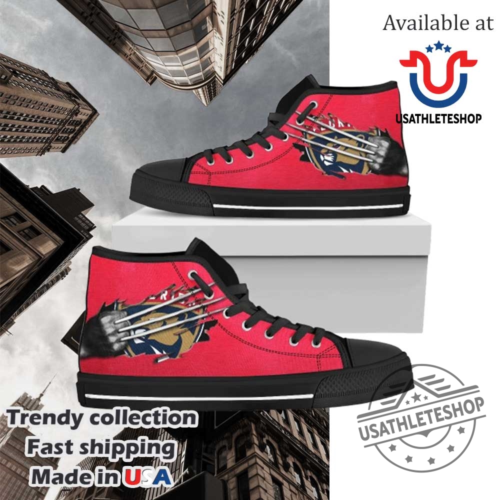 Scratch Of The Wolf Florida Panthers High Top Sneakers Bold Design 7 Scratch of the Wolf Florida Panthers High Top Sneakers - Bold Design