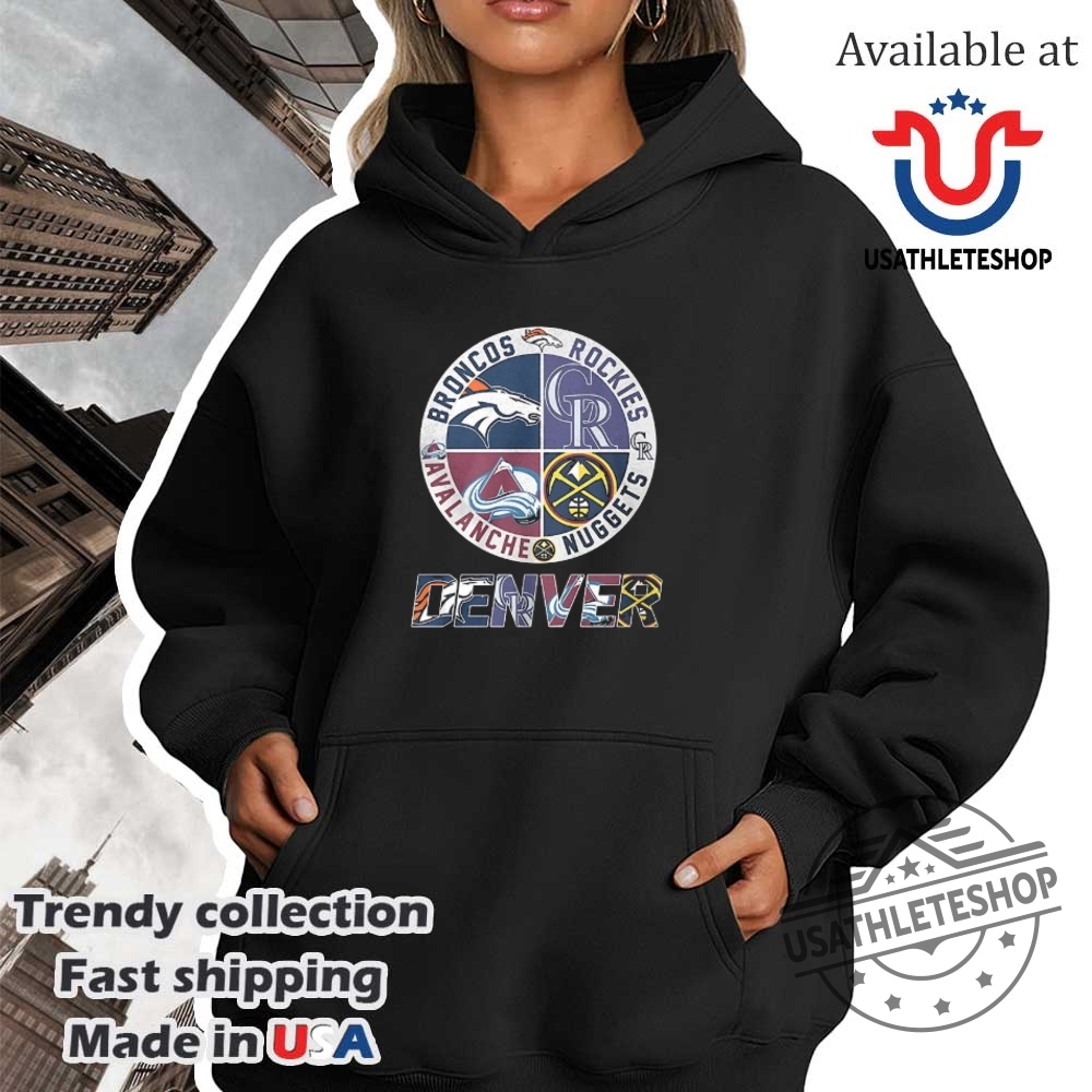 Denver Broncos Denver Nuggets Colorado Avalanche Colorado Rockies Sports Team Logo Tshirt 4 Denver Broncos, Denver Nuggets, Colorado Avalanche & Colorado Rockies Sports Team Logo T-shirt