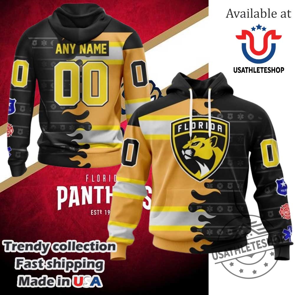 Custom Nhl Florida Panthers 2025 First Responders All Over Print Hoodie