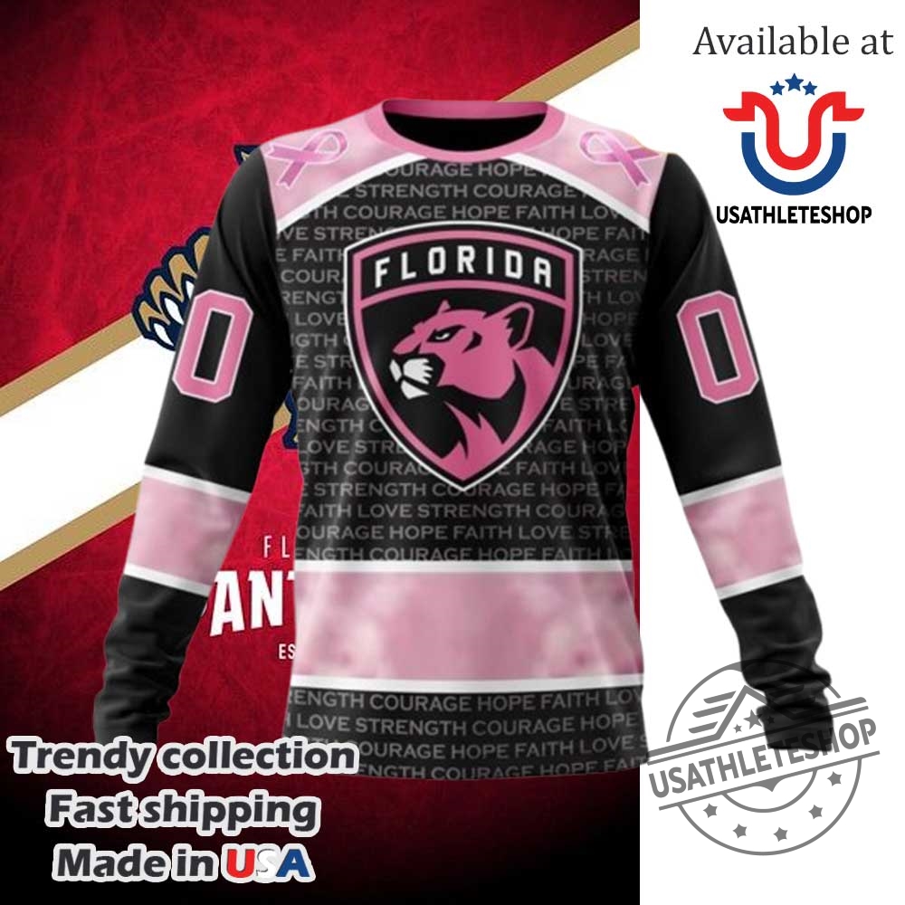 Nhl Florida Panthers Special Pink Fight Breast Cancer Design Hoodie 4 NHL Florida Panthers Special Pink Fight Breast Cancer Design Hoodie
