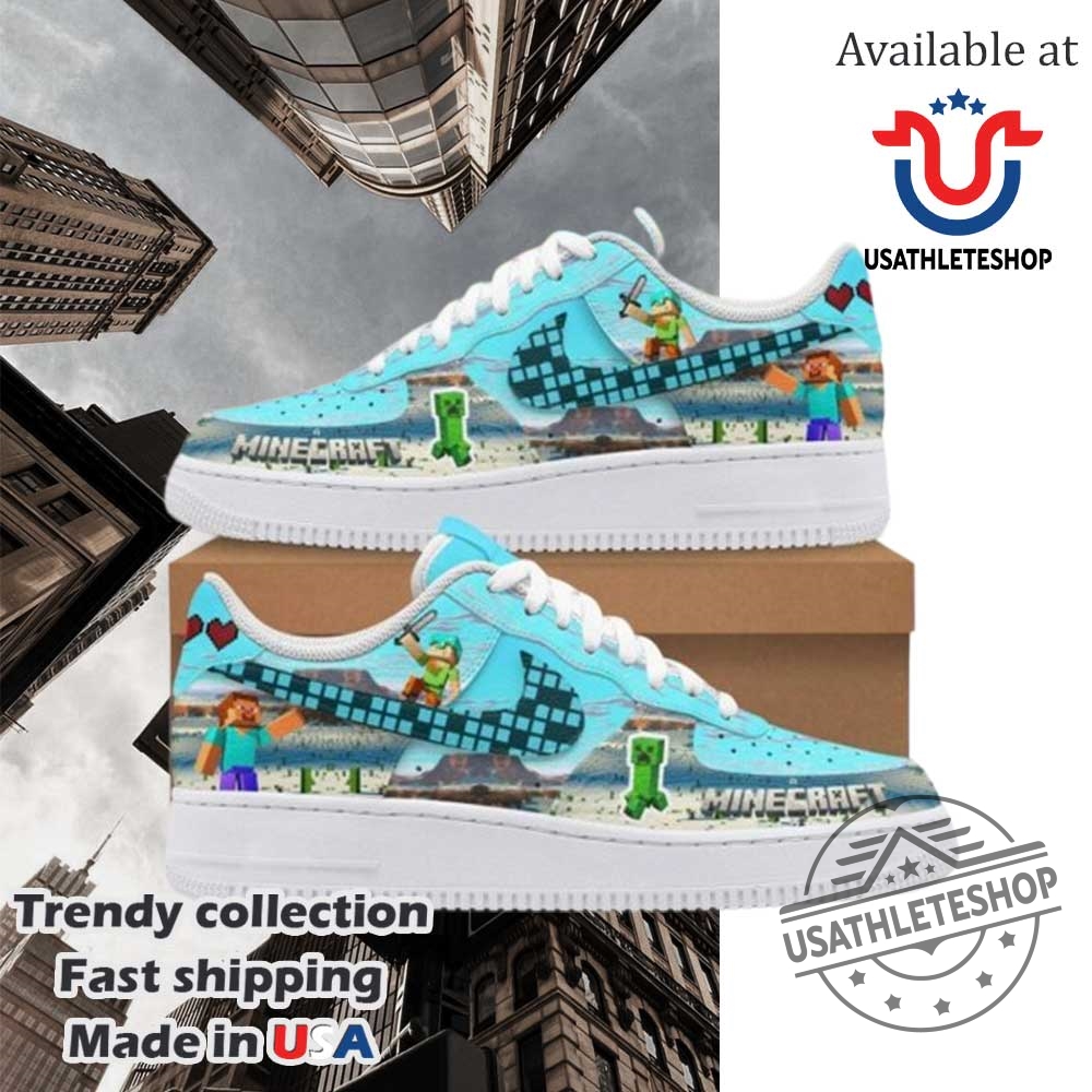 Minecraft Adventure X Nike Limited Edition Air Force 1 Sneaker Shoes